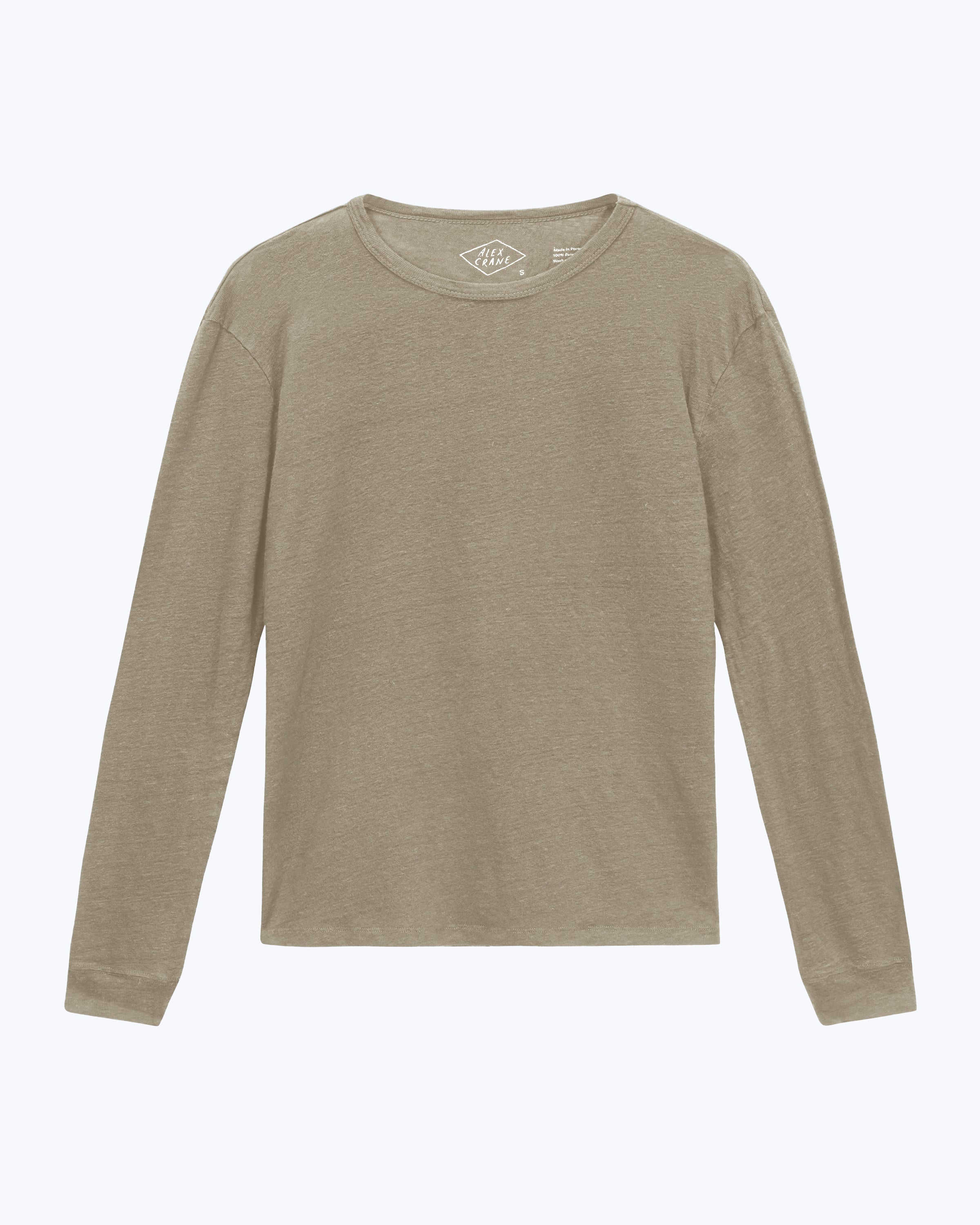 Sun Knit Linen Long Sleeve T-Shirt - Sustainable French Linen / Brownish Green Tank