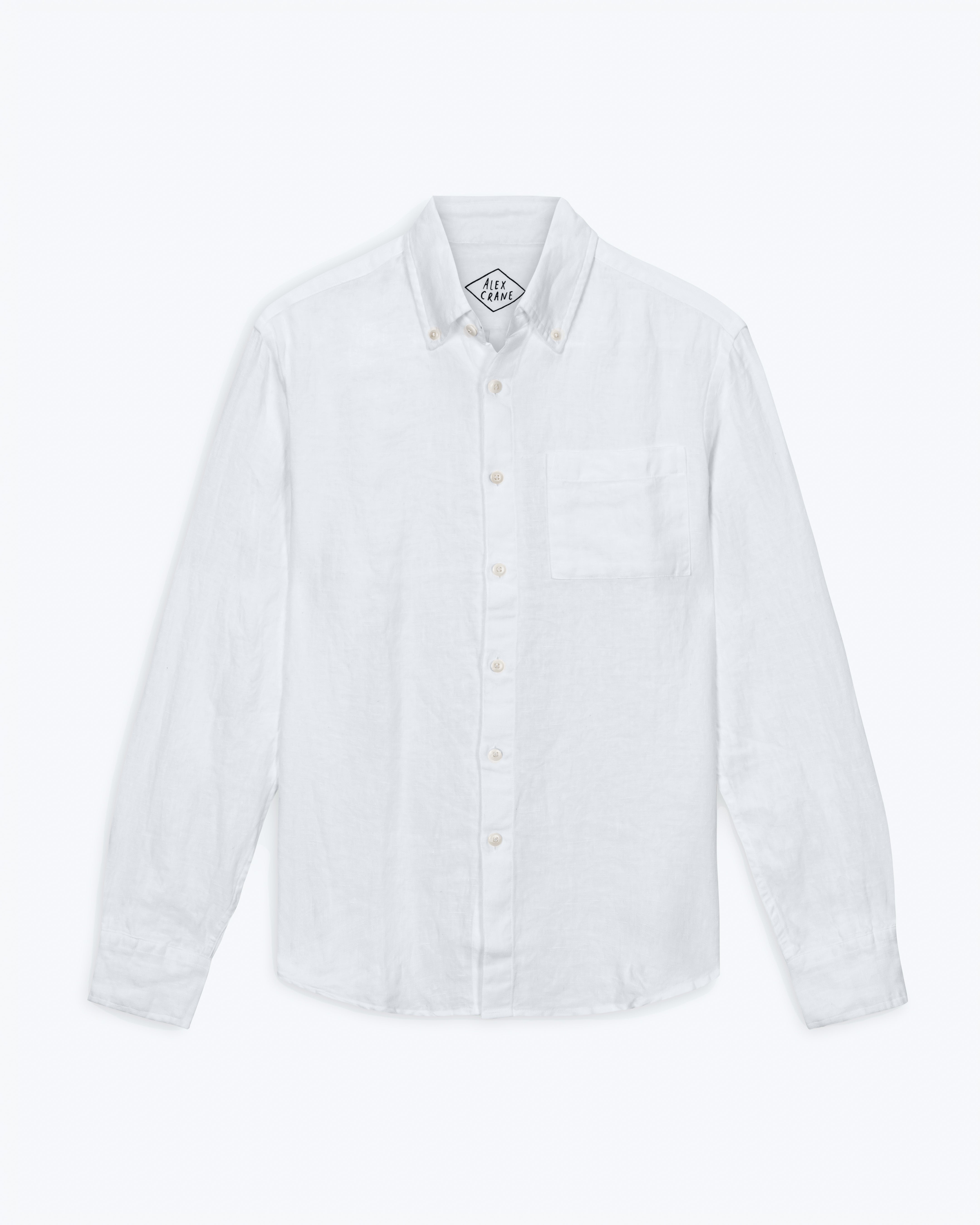 Playa Linen Button-Down Shirt - Sustainable French Linen / Snow White