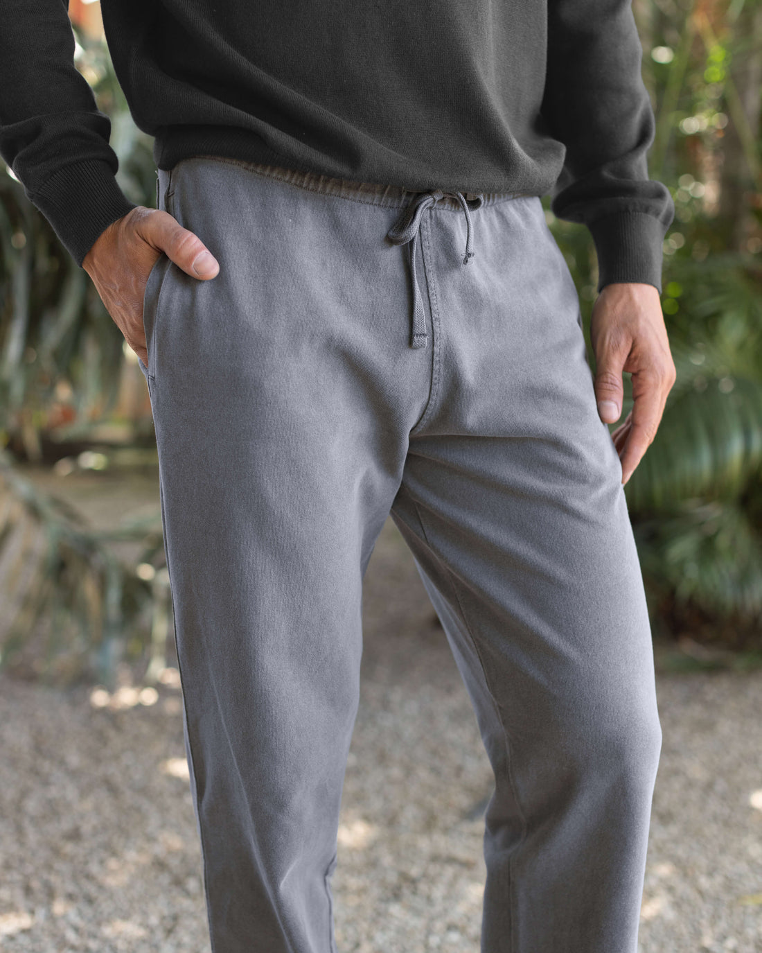 Caza Slubbly Organic Cotton Drawstring Pants / Faded Grey Slate