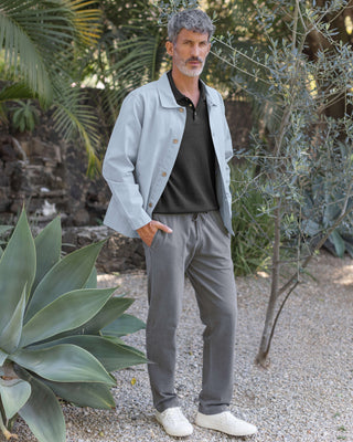 Caza Slubbly Organic Cotton Drawstring Pants / Faded Grey Slate