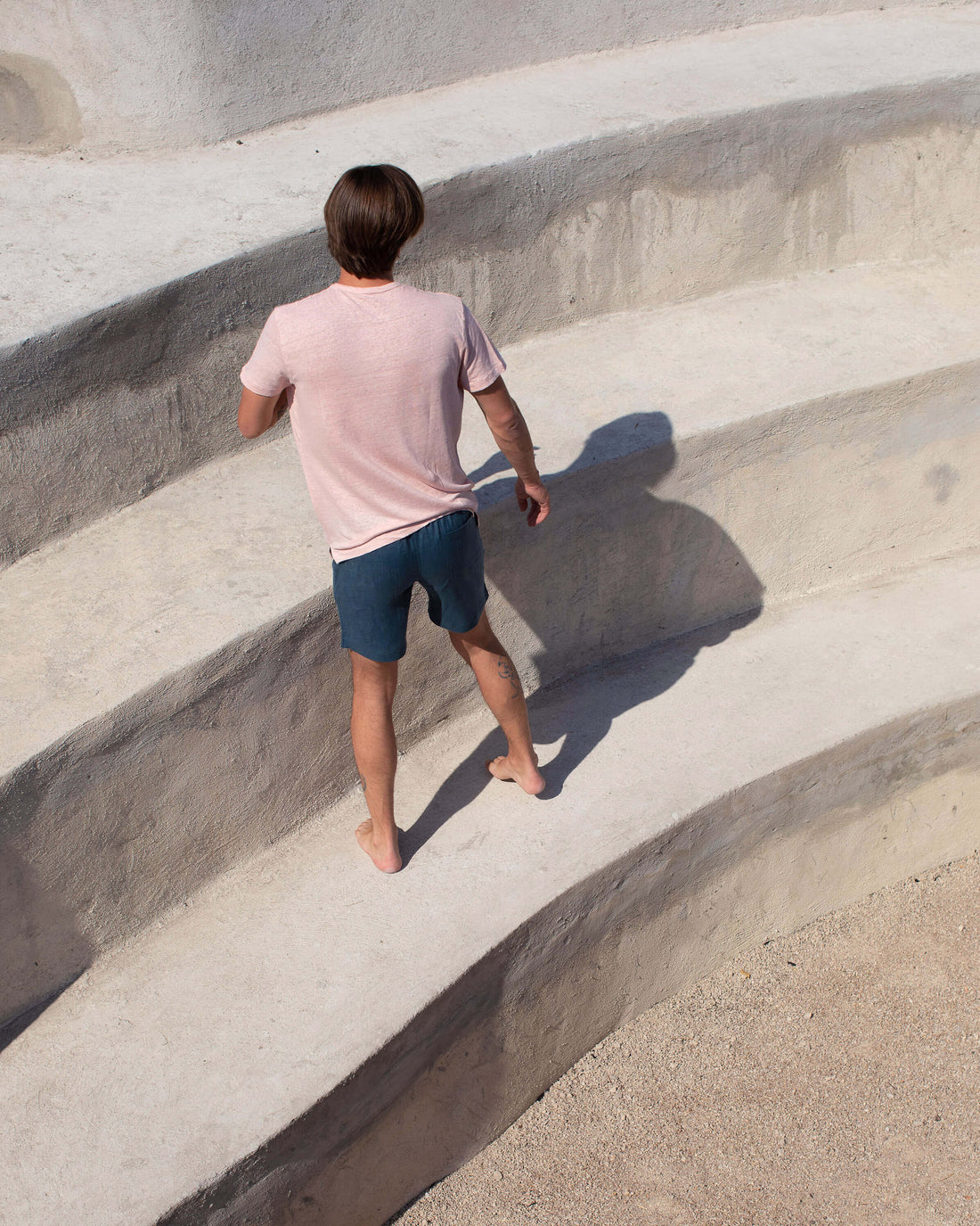 Sun Knit Linen T-Shirt - Sustainable French Linen / Faded Pink Watermelon