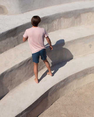 Sun Knit Linen T-Shirt - Sustainable French Linen / Faded Pink Watermelon