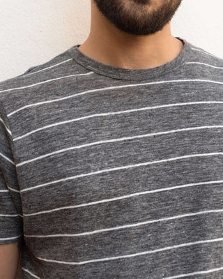 Sun Knit Linen T-Shirt - Sustainable French Linen / Chalk Stripe