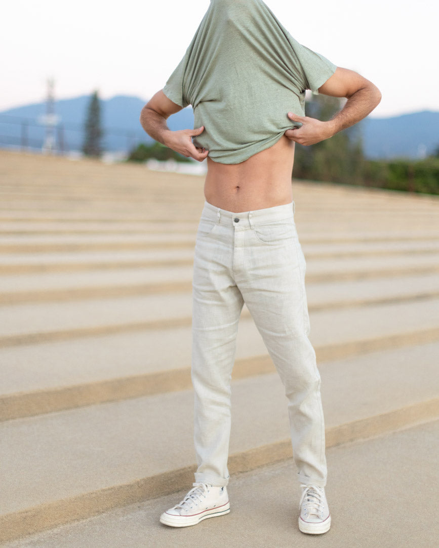 Cham Linen Pants - Sustainable French Linen / Natural Bone