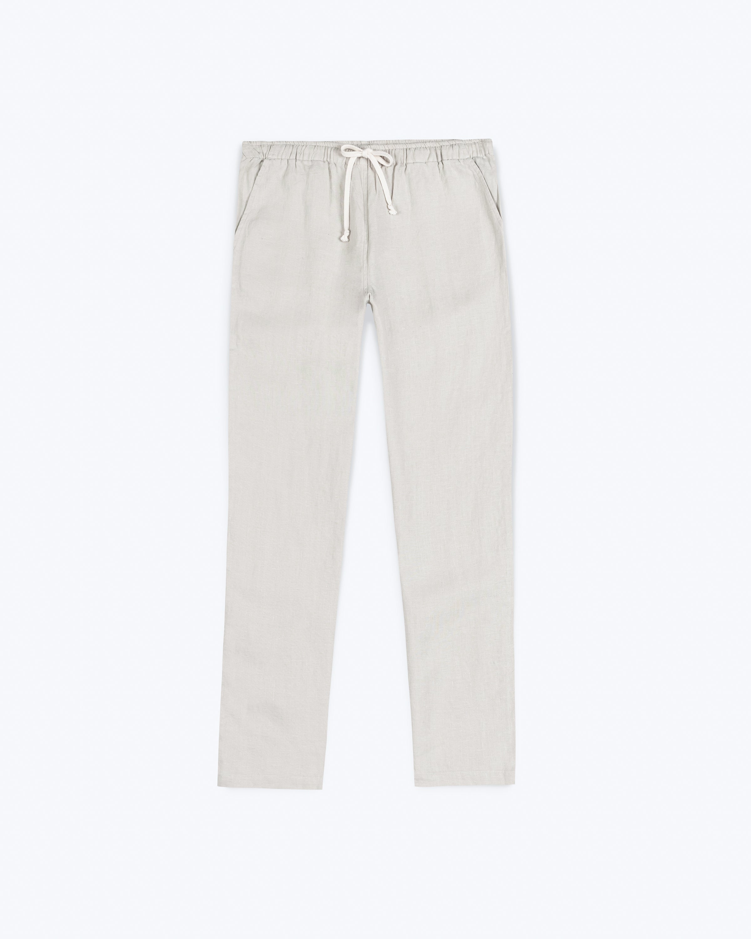 Bo Linen Drawstring Pants - Sustainable French Linen / Natural Bone