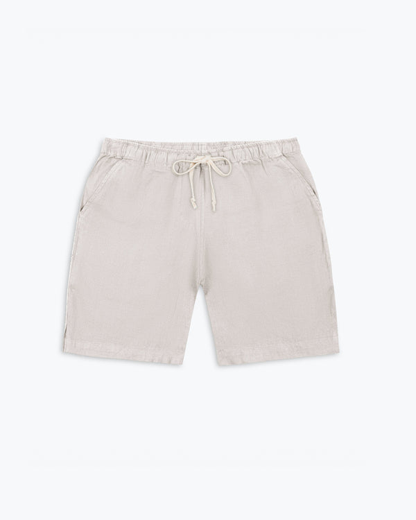 Bo Linen Drawstring Shorts - Sustainable French Linen / Natural Bone