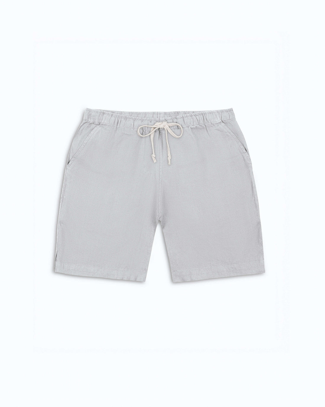 Bo Linen Drawstring Shorts - Sustainable French Linen / Faded Silver Steel