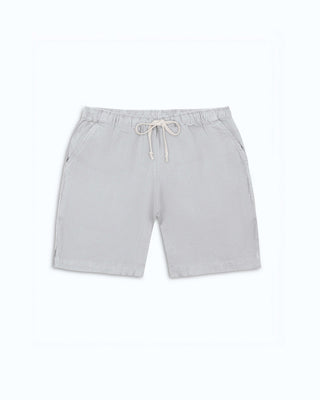 Bo Linen Drawstring Shorts - Sustainable French Linen / Faded Silver Steel