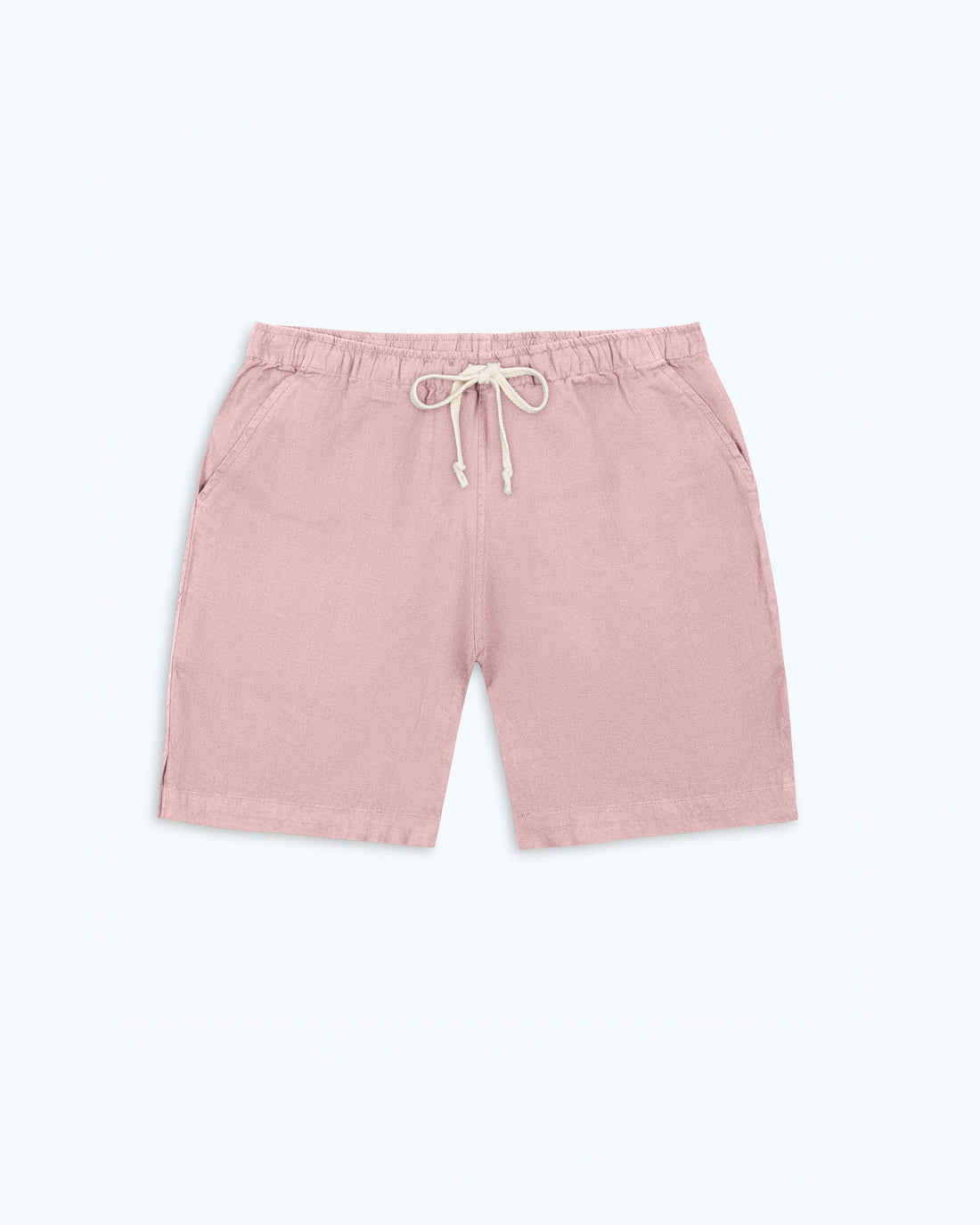 Bo Linen Drawstring Shorts - Sustainable French Linen / Faded Pink Watermelon