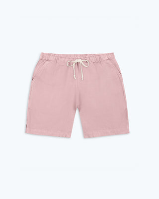 Bo Linen Drawstring Shorts - Sustainable French Linen / Faded Pink Watermelon