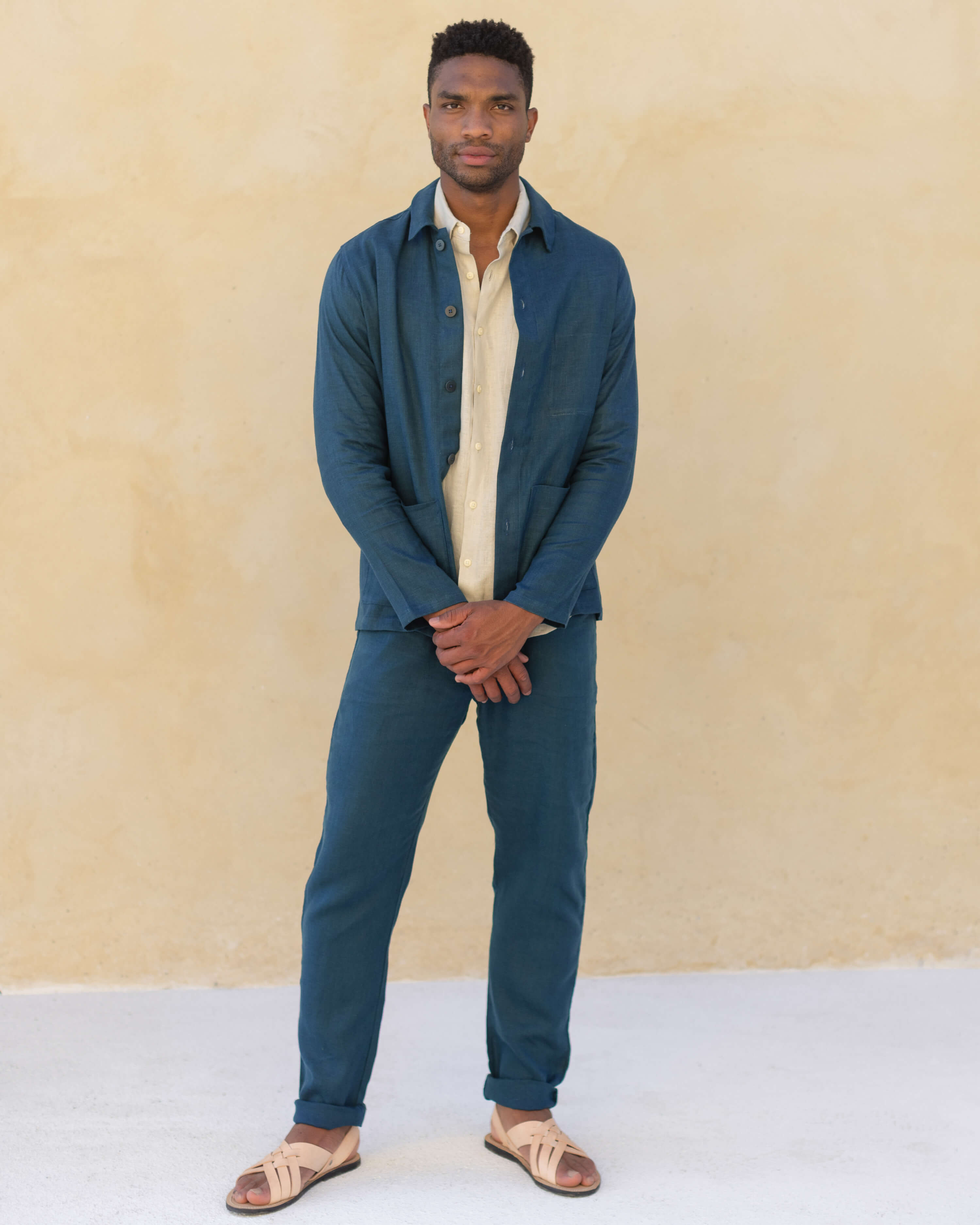 Cham Linen Pants - Sustainable French Linen / Dusk Blue – Alex Crane