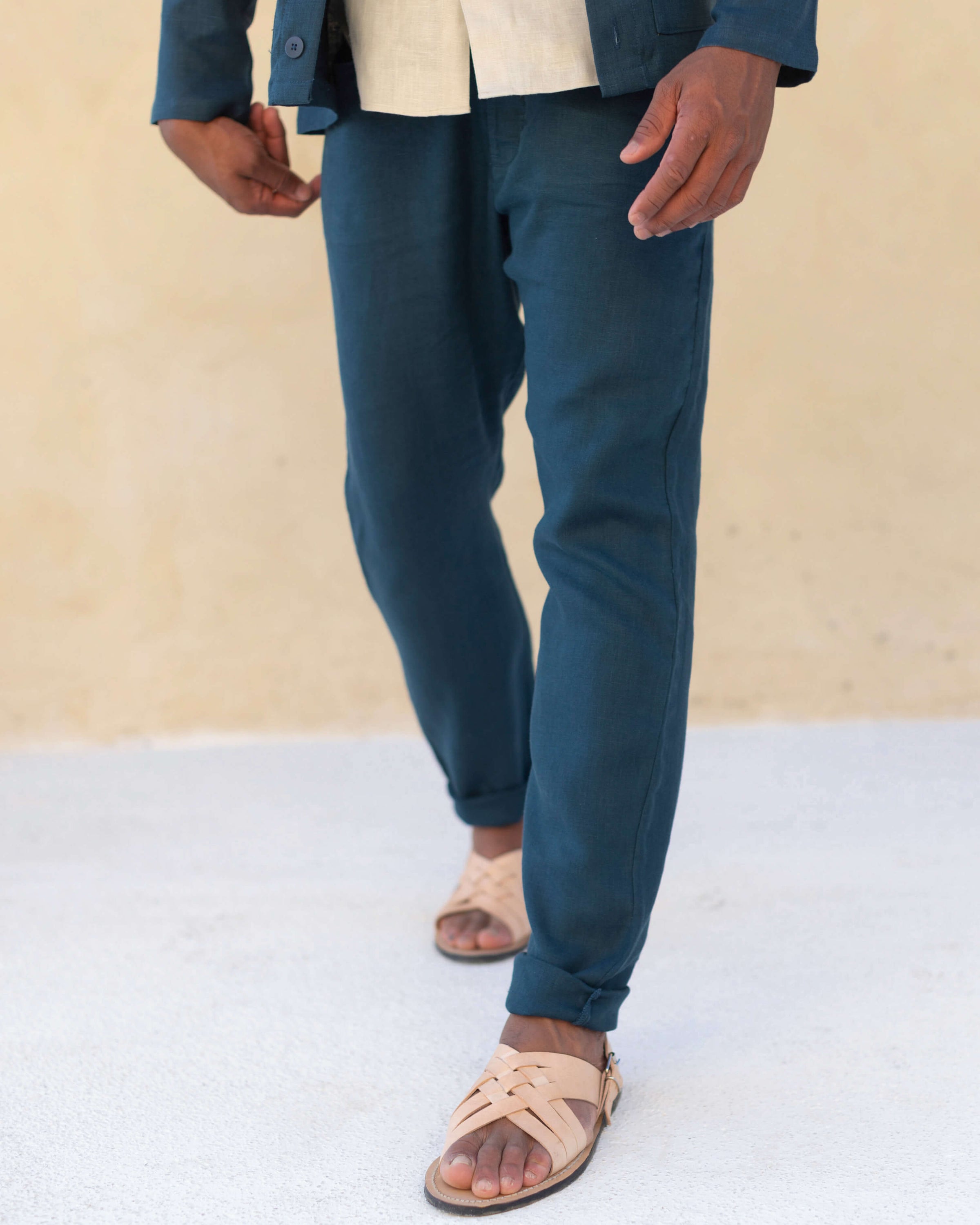 Cham Linen Pants - Sustainable French Linen / Dusk Blue