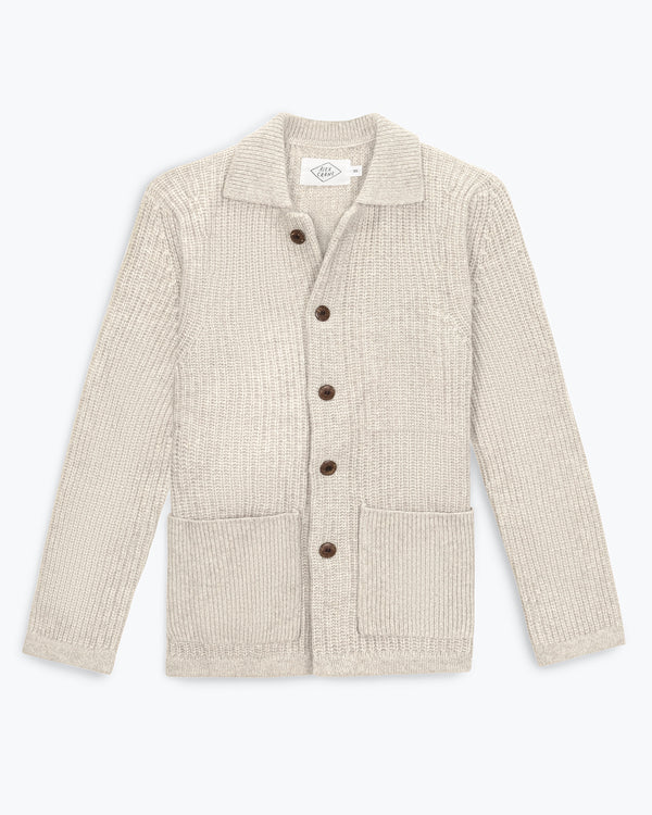 Knit Kite Heavyweight Merino Wool Jacket / Natural Bone