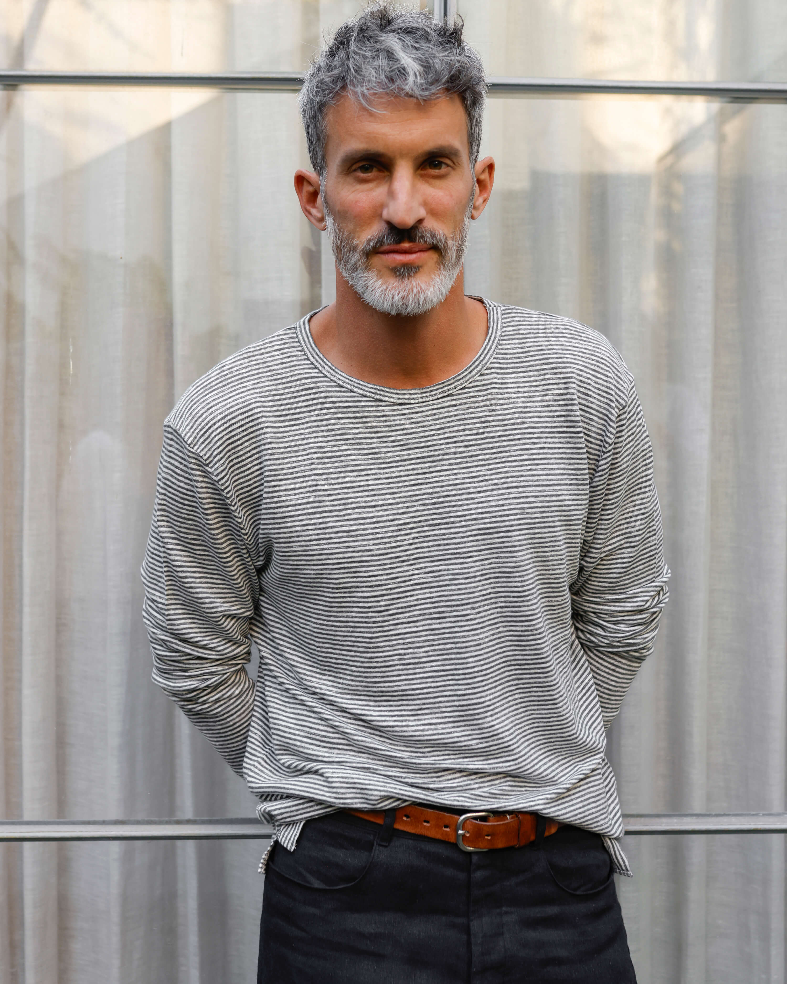 Sun Knit Linen Long Sleeve T-Shirt - Sustainable French Linen