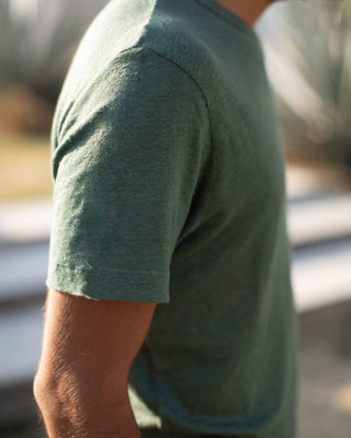 Sun Knit Linen T-Shirt - Sustainable French Linen / Forest Green Pine