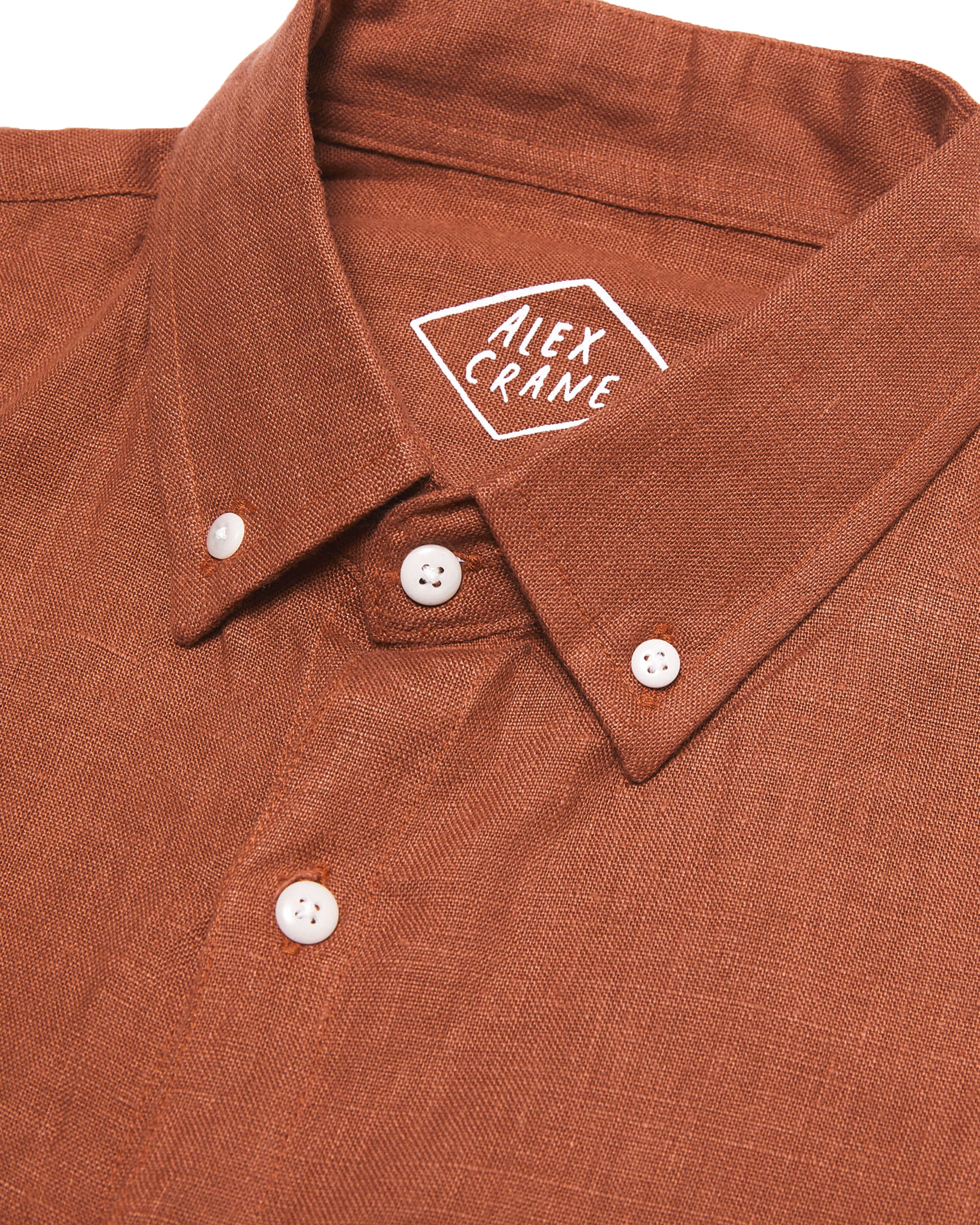 Playa Linen Button-Down Shirt - Sustainable French Linen / Faded Red Sequoia