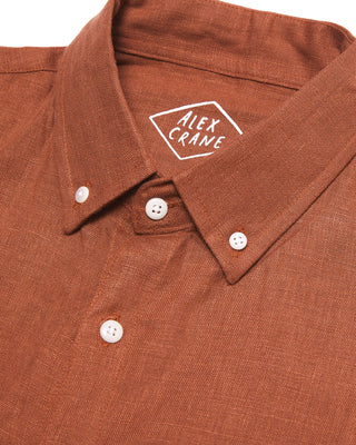 Playa Linen Button-Down Shirt - Sustainable French Linen / Faded Red Sequoia
