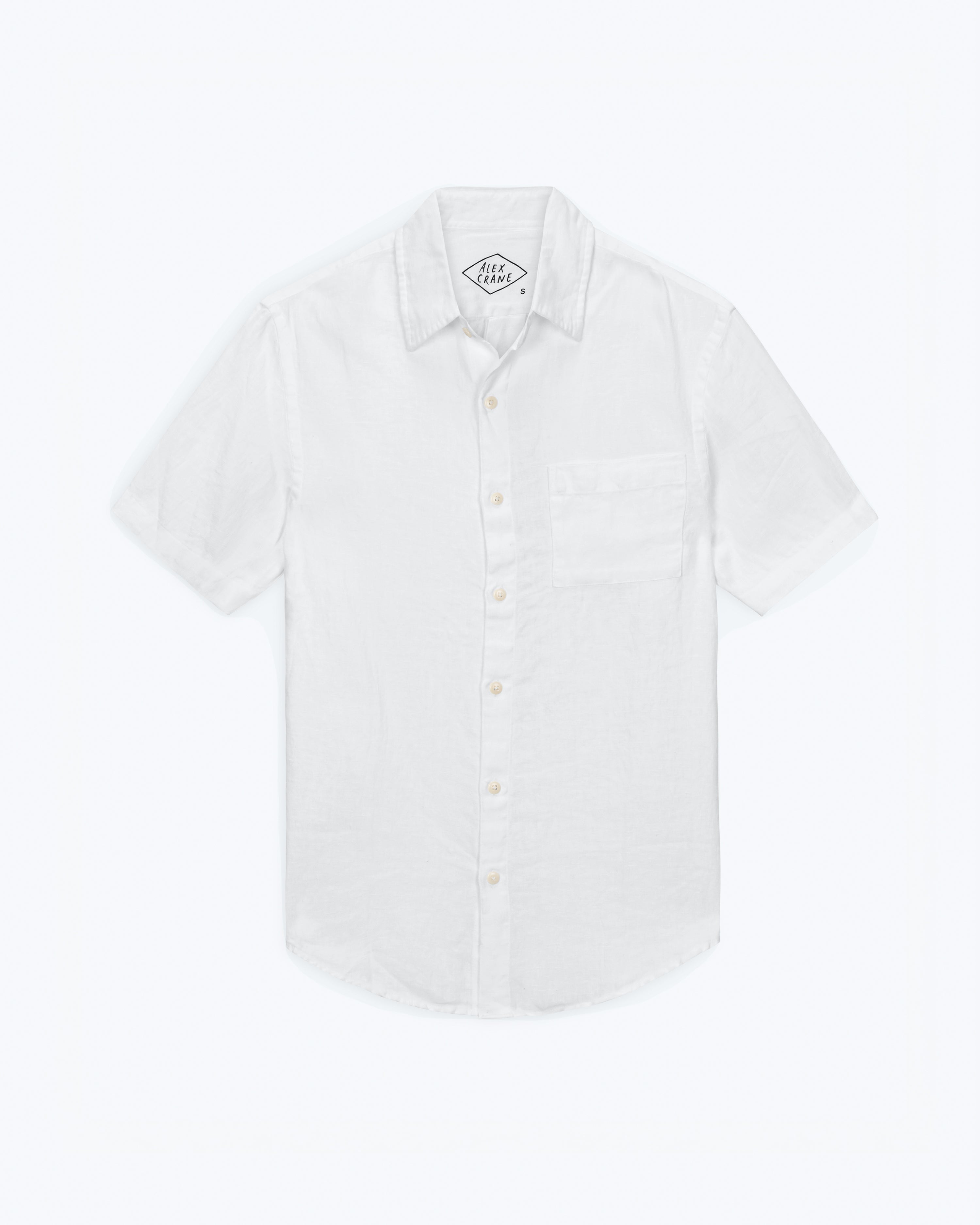 Ola Linen Short Sleeve Shirt - Sustainable French Linen / Snow White