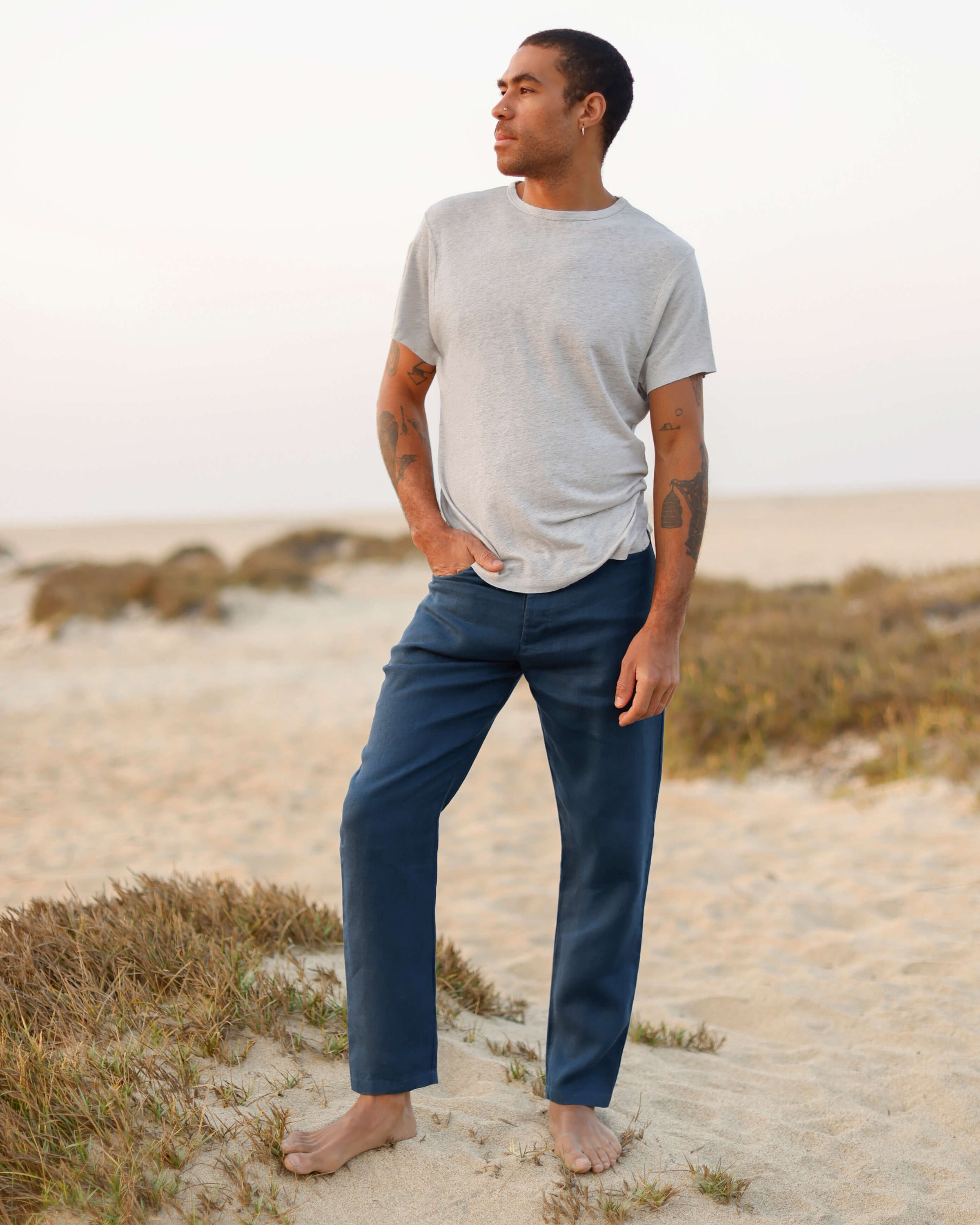 Cham Linen Pants - Sustainable French Linen / Dusk Blue