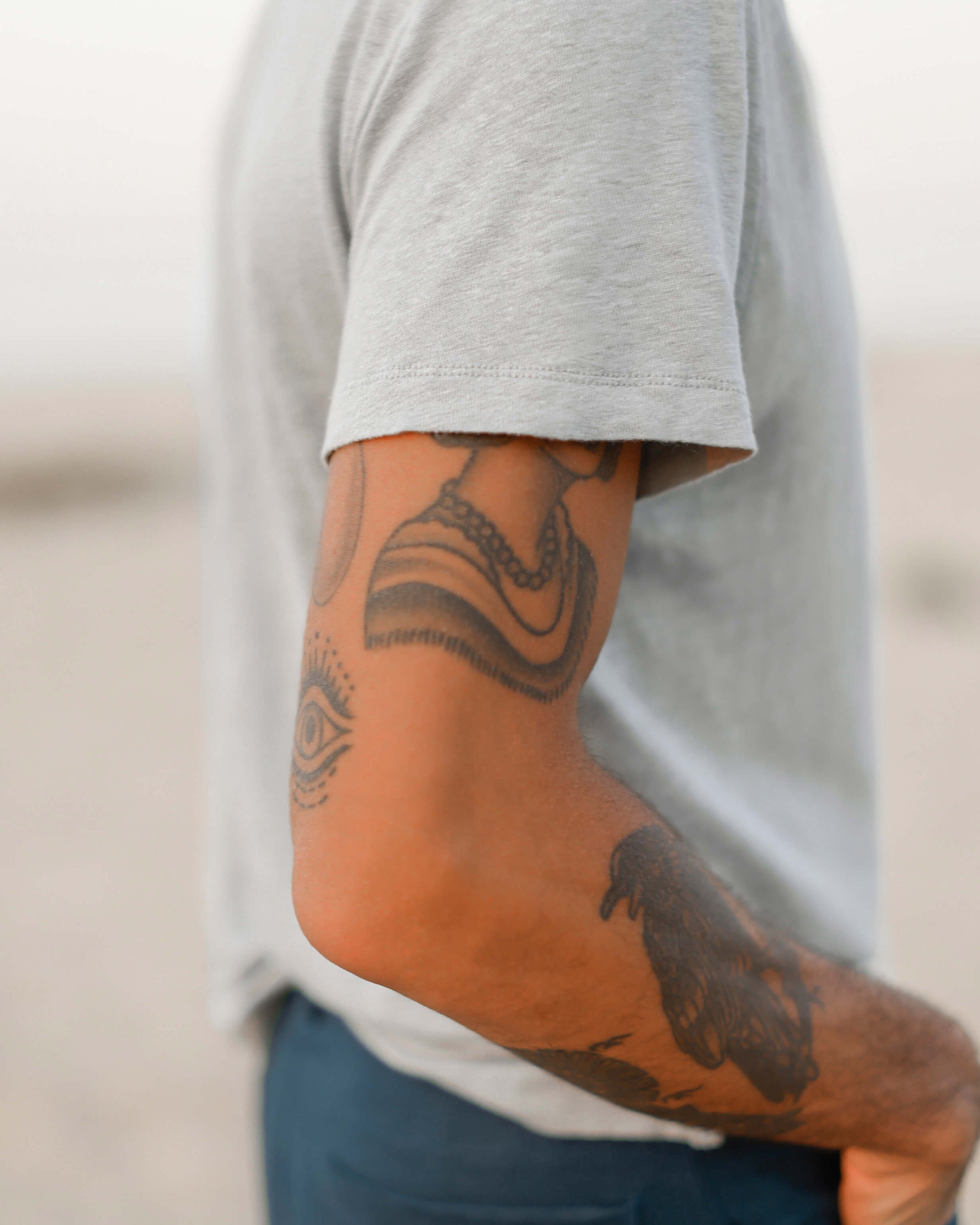 Sun Knit Linen T-Shirt - Sustainable French Linen / Faded Silver Steel
