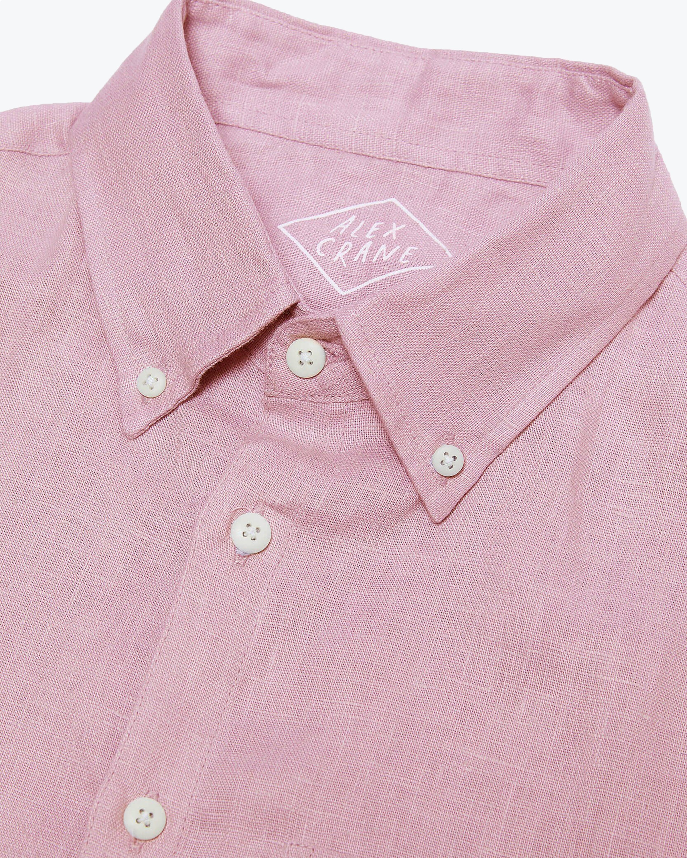 Playa Linen Button-Down Shirt - Sustainable French Linen / Faded Pink Watermelon