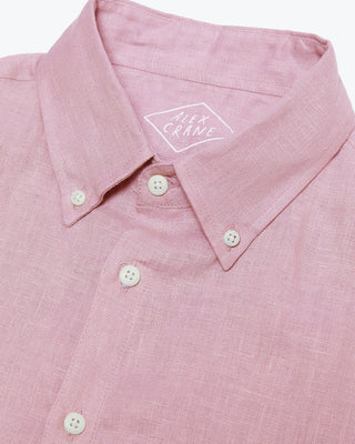 Playa Linen Button-Down Shirt - Sustainable French Linen / Faded Pink Watermelon