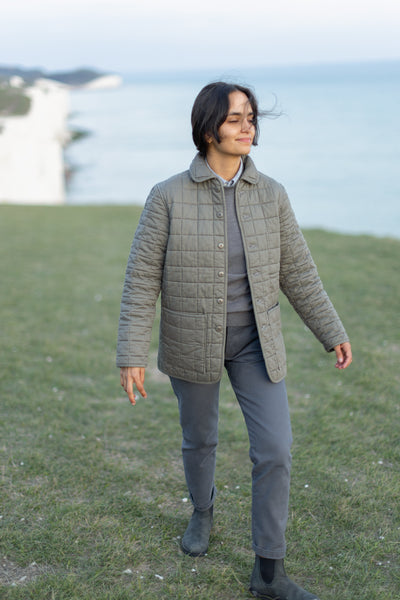 quilted jacket stone woman